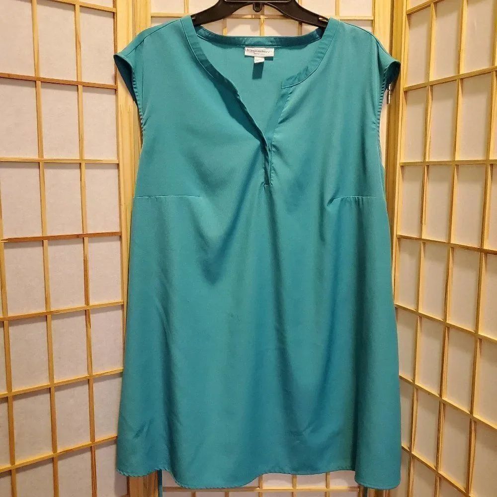 Liz Lange Maternity Green Waist Tie Blouse Sz XXL